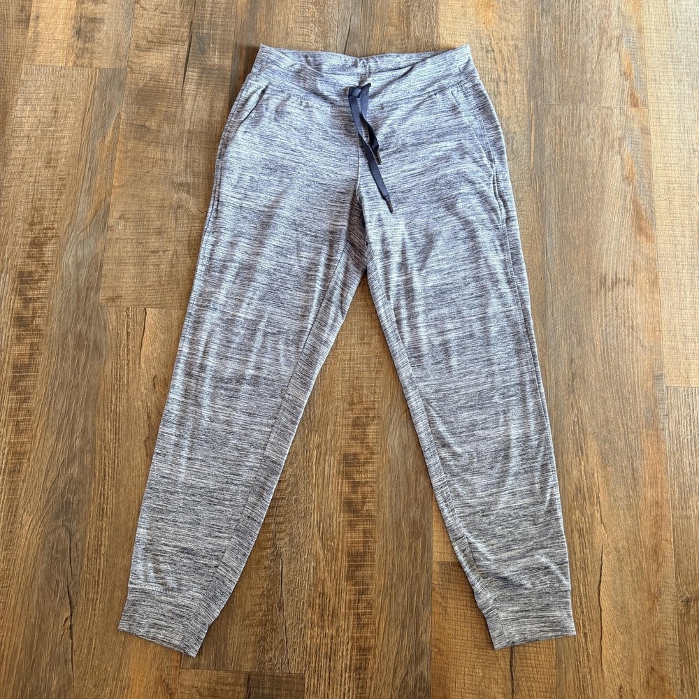 Lululemon Jogger Pants Womens 8 Gray Heathered Drawstring Cuffed Lounge Athletic